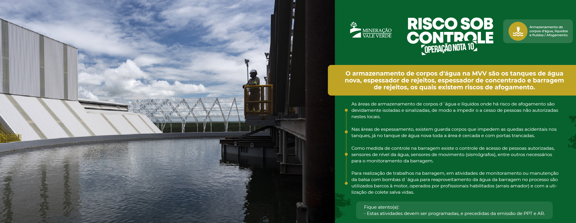 Leia mais sobre o artigo Risco Sob Controle: tema em janeiro é “Armazenamentos de Corpos d’água, líquidos e Fluídos/Afogamento”